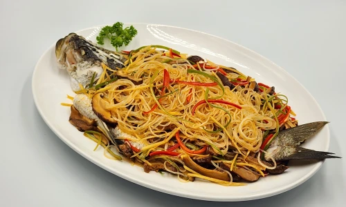 Fish Steamed with Glass Noodle